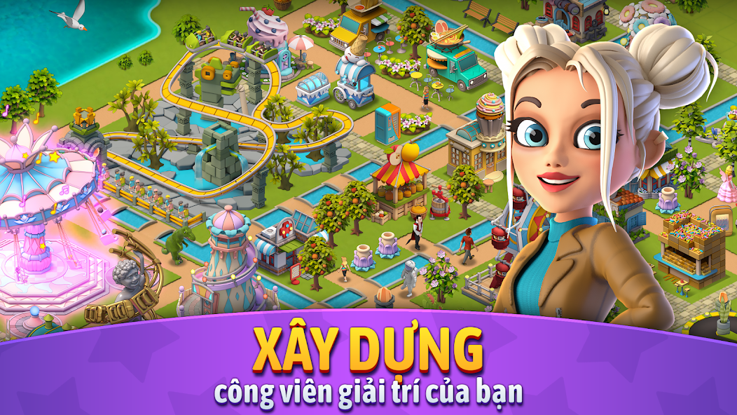 Roller Coaster Life Theme Park - game xây dựng thành phố cho Android